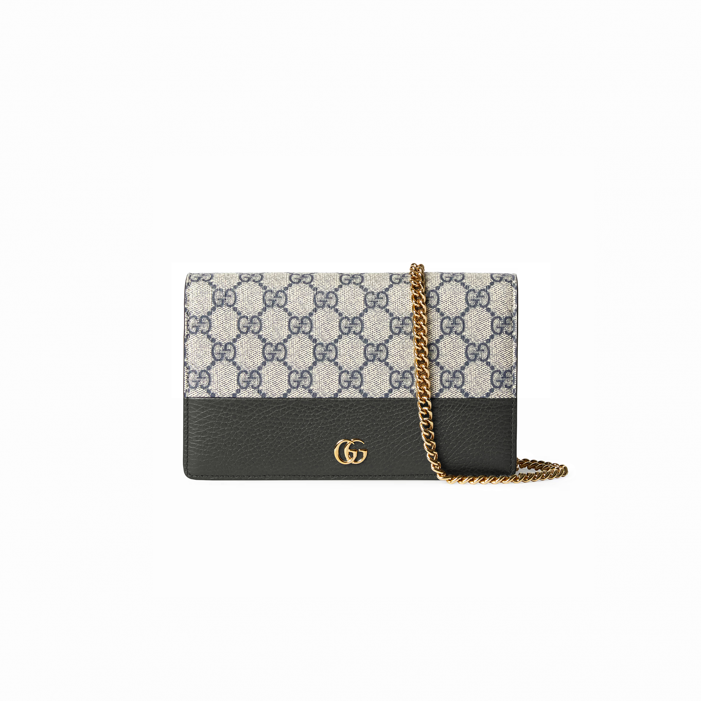 350 GUCCI GG MARMONT BI-COLOR WALLET ON CHAIN 497985-1 (20*12.5*4cm)